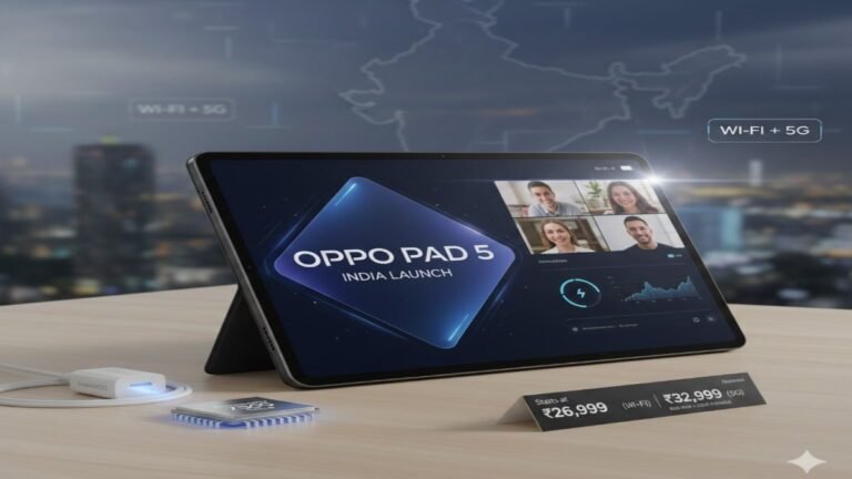 Oppo Pad 5 launched in India : Oppo Pad 5 अब भारत में, Dimensity 7300 Ultra चिपसेट और फास्ट चार्जिंग के साथ