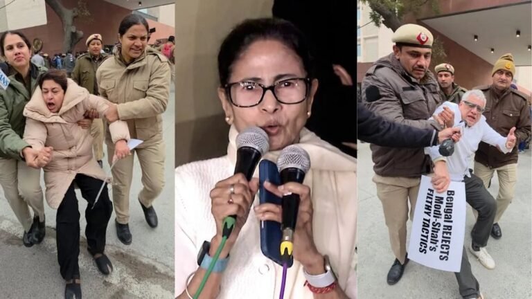 TMC सांसदों की हिरासत पर ममता बनर्जी का तीखा हमला, बोलीं—‘यह वर्दी का अहंकार है, लोकतांत्रिक अधिकारों पर प्रहार’