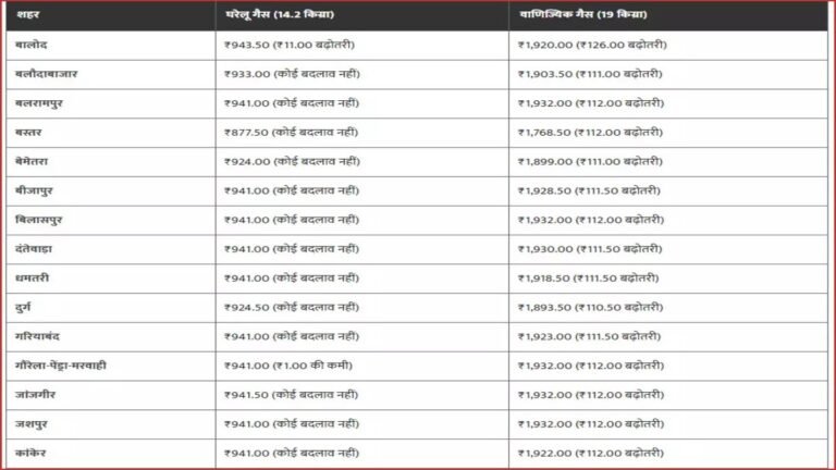 रायपुर समेत छत्तीसगढ़ में बढ़े रसोई गैस के दाम, आम जनता पर असर