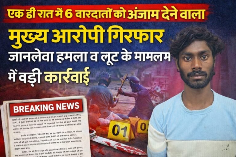 एक ही रात में 6 वारदातों को अंजाम देने वाला मुख्य आरोपी गिरफ्तार, जानलेवा हमला व लूट के मामलों में बड़ी कार्रवाई